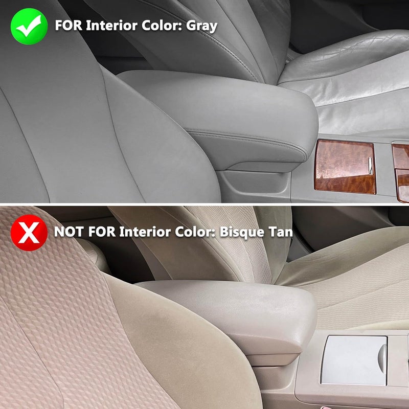 KBH Center Console Armrest Cover Replacement for Toyota Camry 2007 2008 2009 2010 2011, Vinyl Leather Arm Rest Covering Upholstery, Anti-Scratch, Gray (Leather Part Only) - Image 2